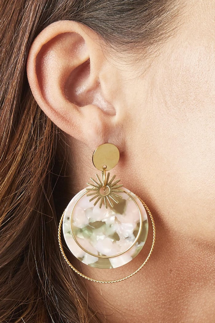 Boucles d'oreilles Rounder Gris Acier inoxydable h5Image2